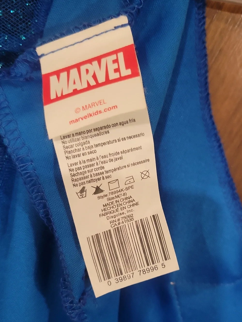 Marvel Blue and Red Glitter Superhero Dress with Silver Star